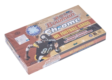 2000 Bowman Chrome NFL Football Factory Sealed Unopened Hobby Box (24 Packs) – Possible Tom Brady Rookie Cards!